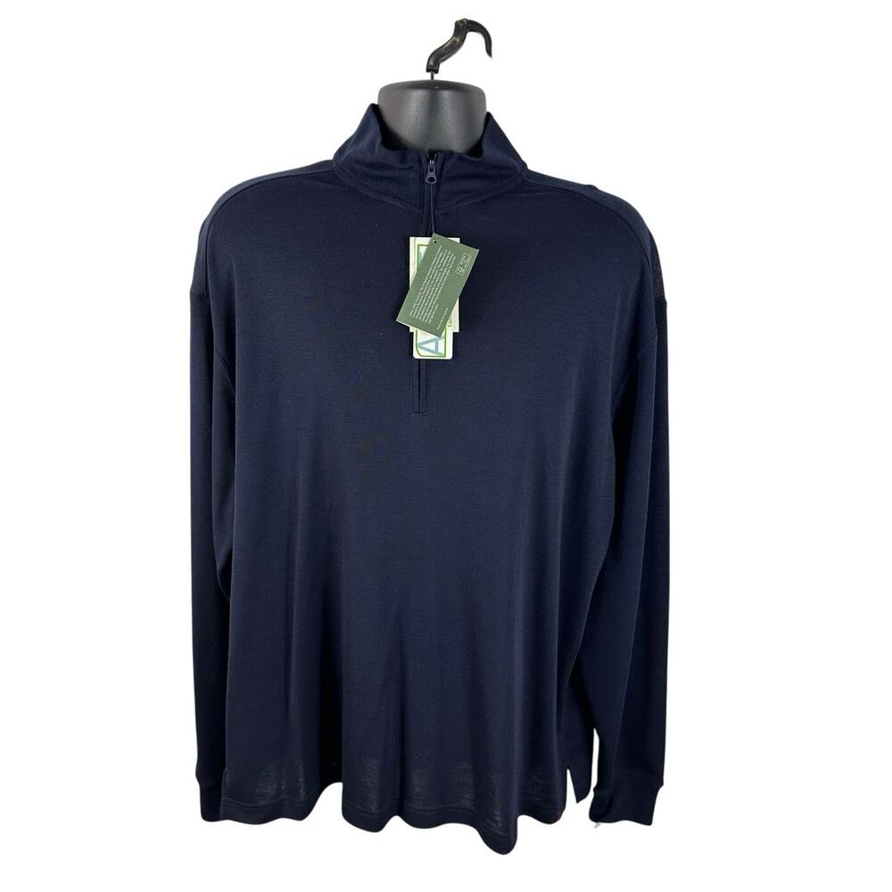 Woolrich Merino Wool Base Layer Territory 1/2 Zip Navy Blue Size XL Mens NEW